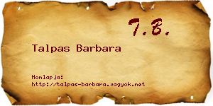 Talpas Barbara névjegykártya
